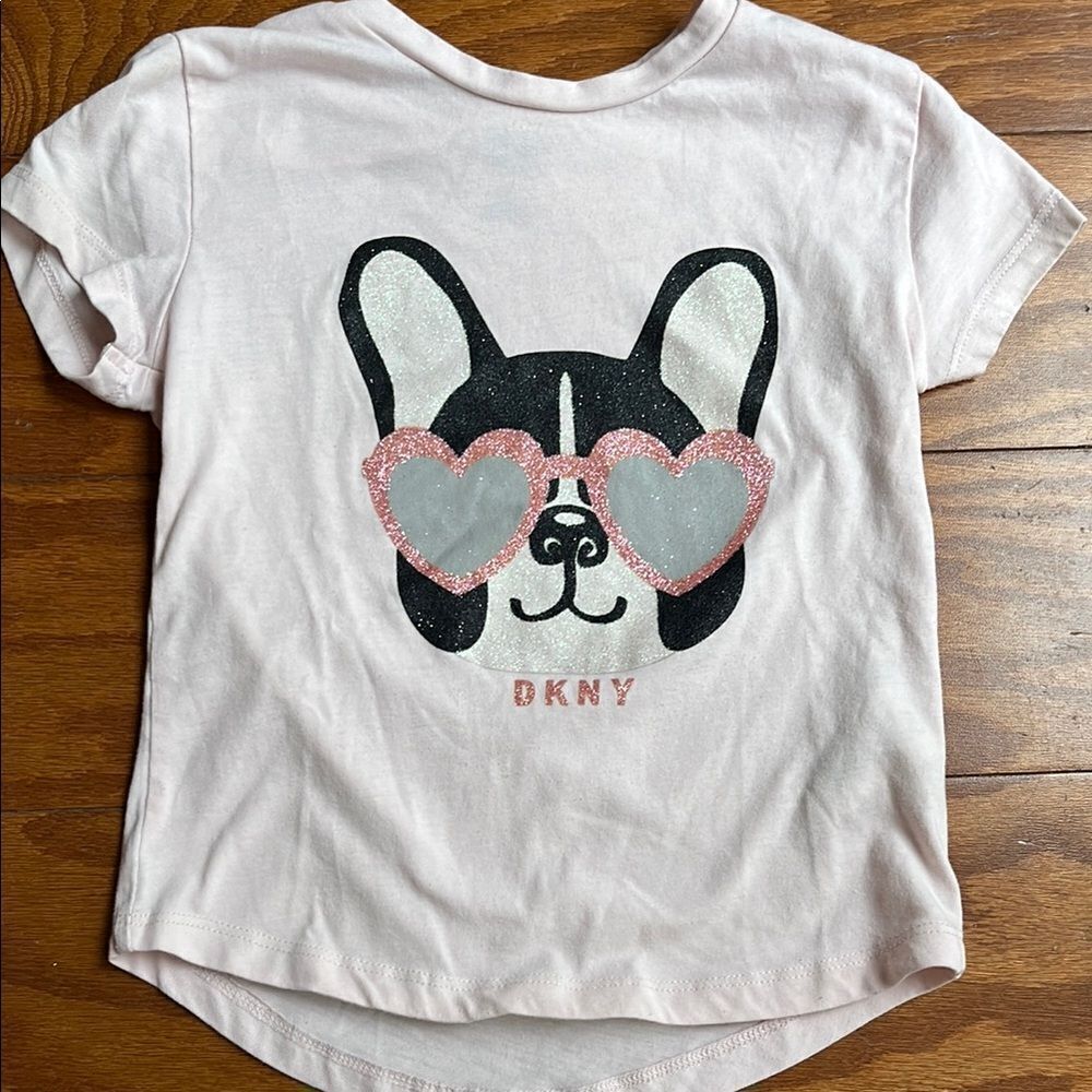 DKNY Kids Pink Dog Graphic T-Shirt